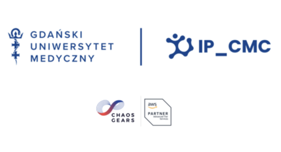 Logotypy GUMed, IP_CMC, Chaos Gears, AWS Partner